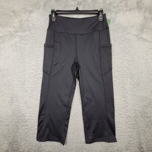 Willit Athletic Crop Leggings Capri Black Womens S With‎ Pockets
